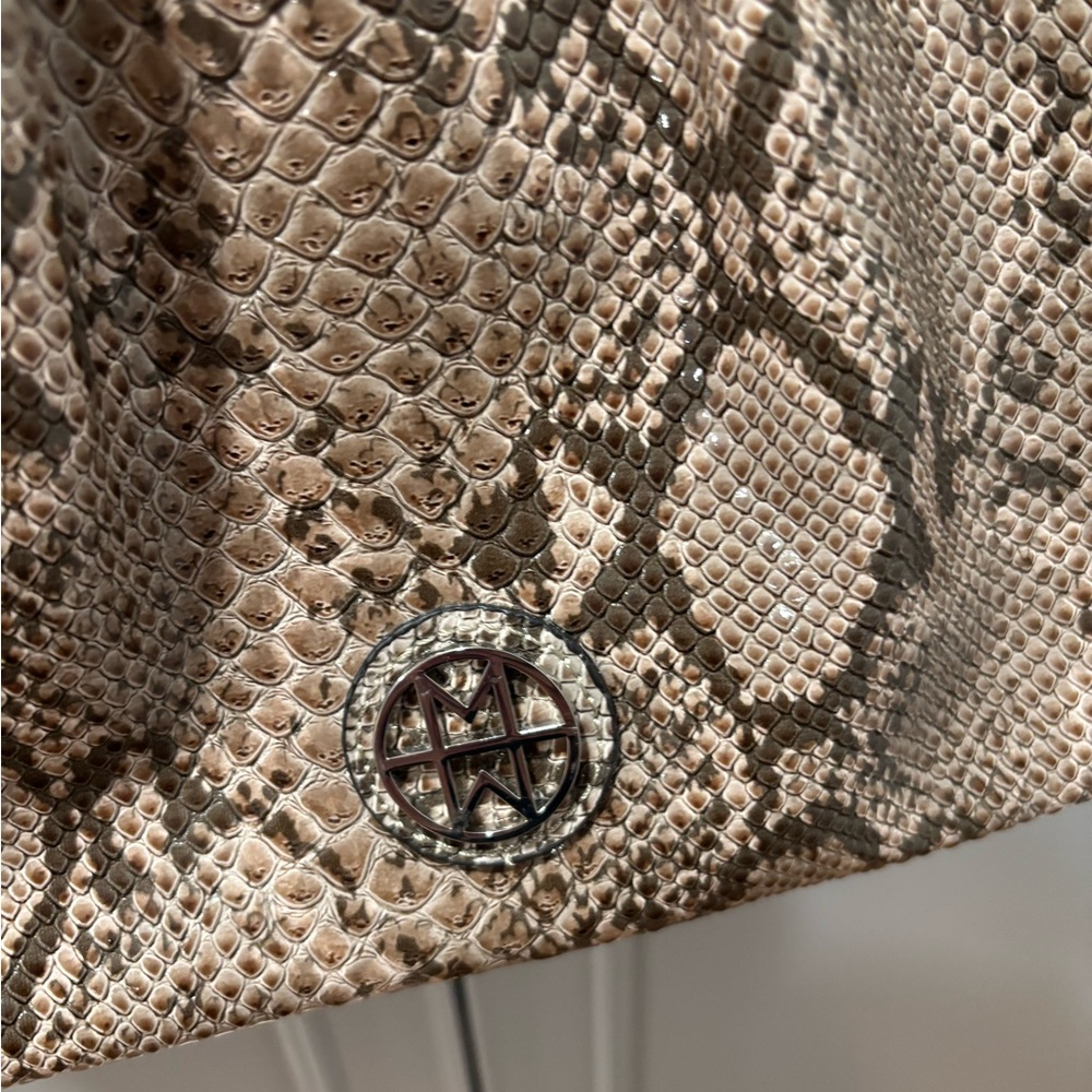Marc Bouwer Python Print Tote Bag Convertible Cro… - image 8
